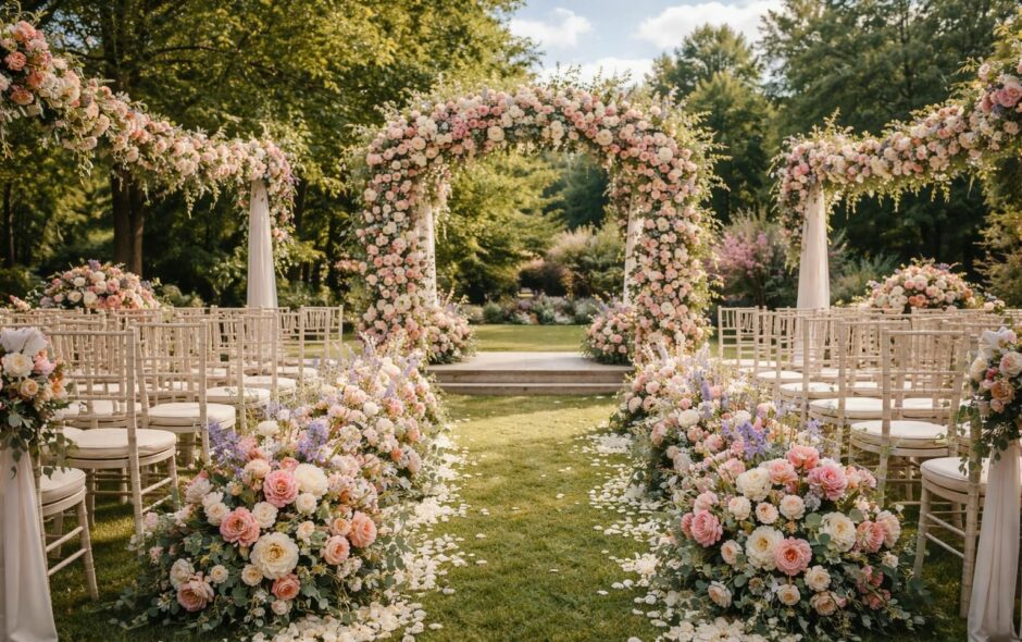 sublimez la décoration de votre mariage en juin avec des fleurs fraîches et colorées pour une ambiance romantique et festive.