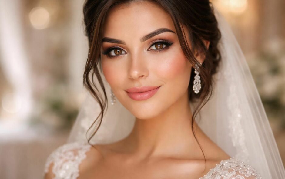 sublimez votre regard marron avec un maquillage de mariage personnalisé qui booste votre confiance et révèle votre beauté naturelle pour le grand jour.