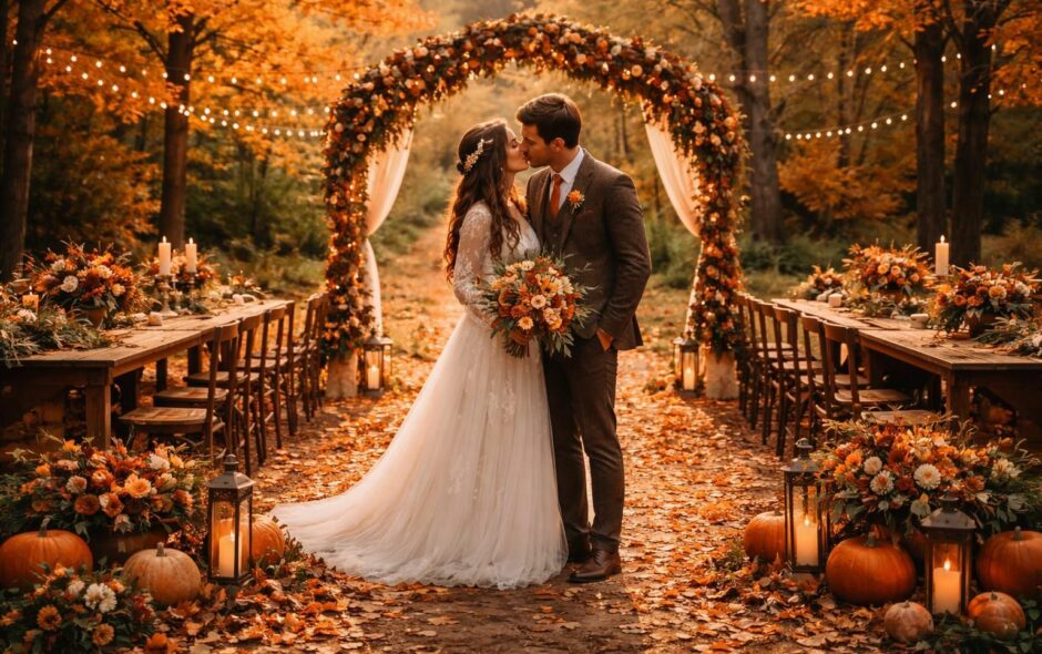 découvrez comment un thème d’automne peut sublimer votre mariage et célébrer l’amour avec chaleur, couleurs et romantisme naturels.