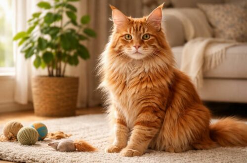 Comprendre le comportement du chat Maine Coon roux adulte