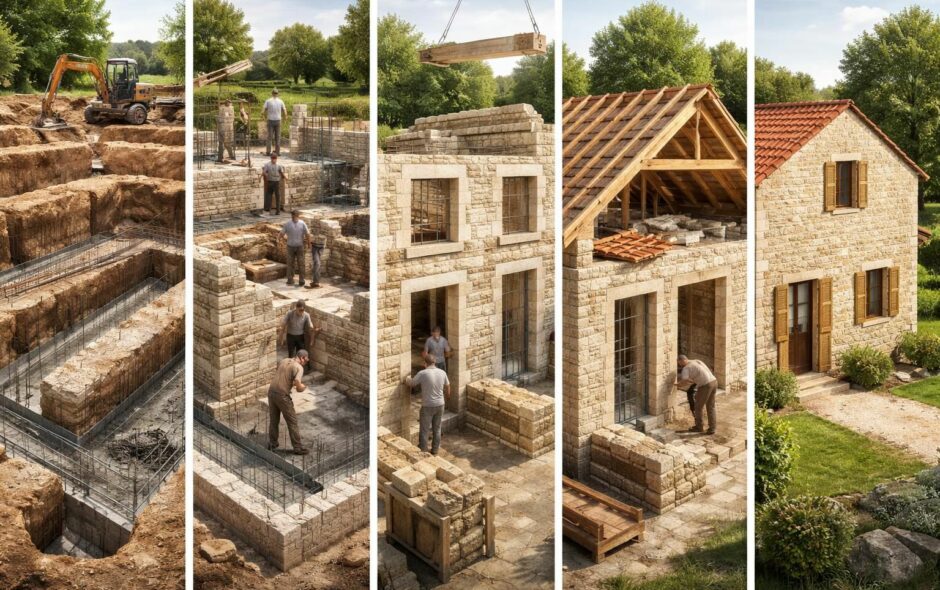 découvrez les étapes essentielles pour construire une maison en pierre de taille, de la préparation du terrain à la finition, pour un projet durable et authentique.