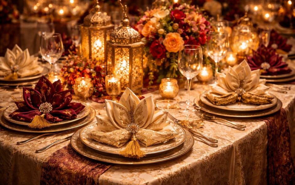 découvrez comment créer une ambiance magique pour votre mariage grâce au pliage de serviette oriental, une touche élégante et raffinée qui émerveillera vos invités.