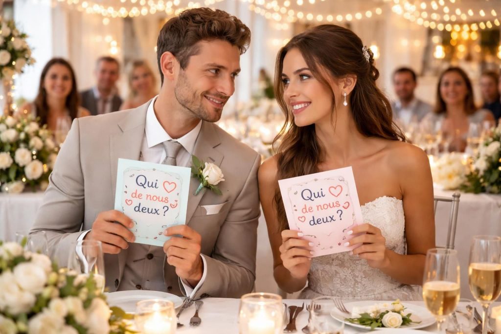 découvrez le test "qui de nous deux" spécial mariage, un jeu incontournable pour chaque couple souhaitant partager des moments de complicité et de fun avant le grand jour.