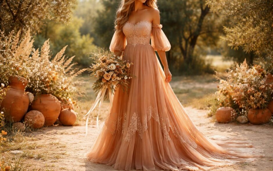 découvrez les matières parfaites pour vos robes de mariage terracotta bohème, alliant légèreté et élégance, idéales pour un style estival chaleureux et naturel.