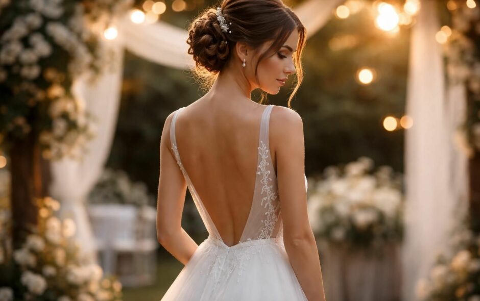 découvrez les meilleurs accessoires et coiffures pour sublimer votre robe dos nu lors d'un mariage, alliant élégance et raffinement pour un look parfait.
