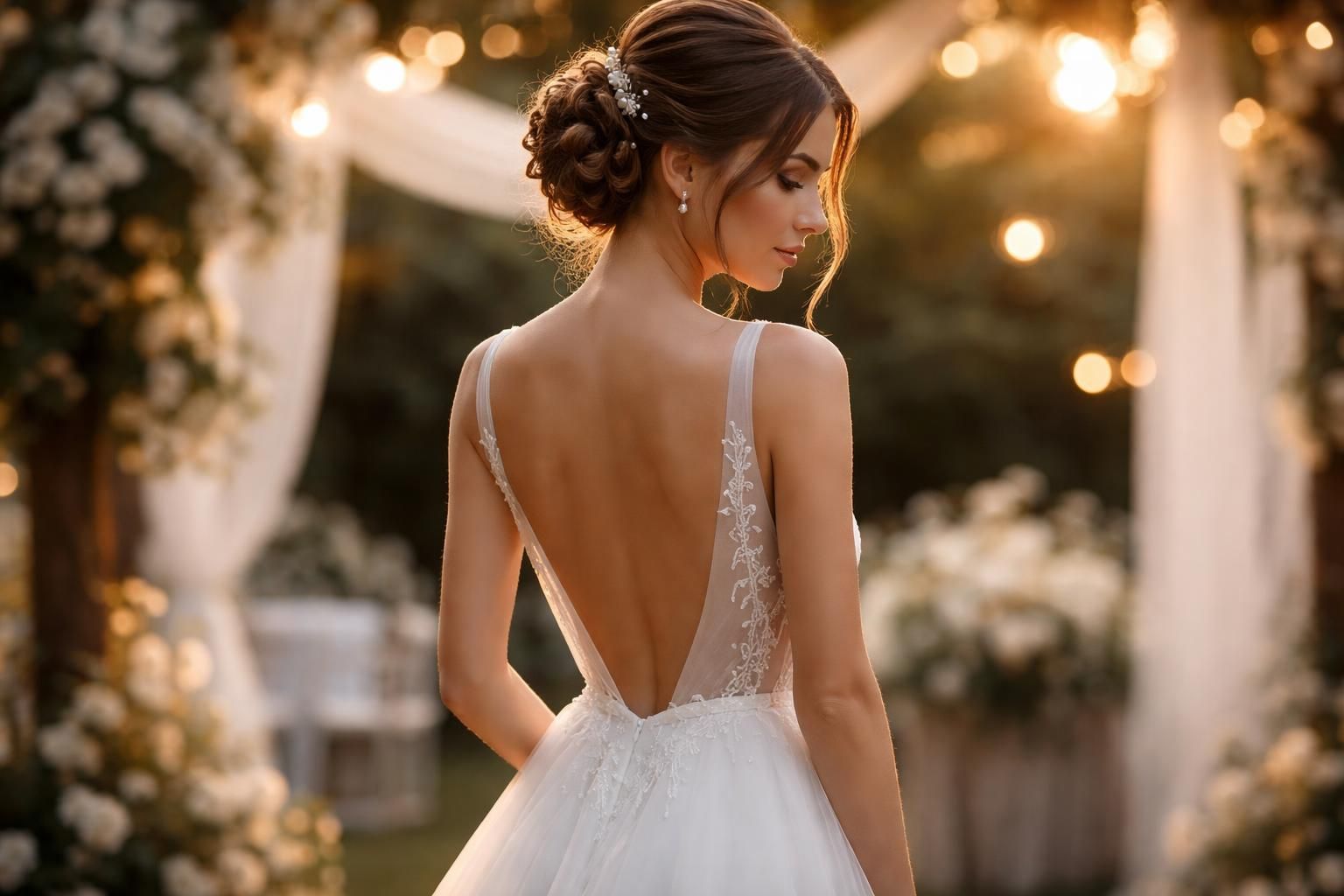 découvrez les meilleurs accessoires et coiffures pour sublimer votre robe dos nu lors d'un mariage, alliant élégance et raffinement pour un look parfait.