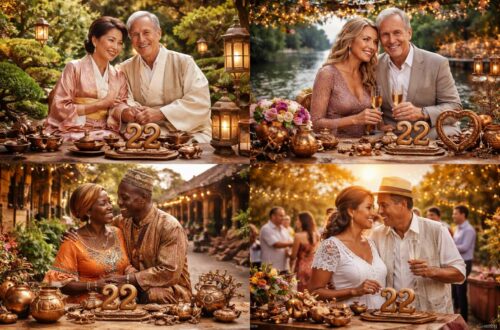 Les traditions autour des noces de bronze pour 22 ans de mariage à travers le monde