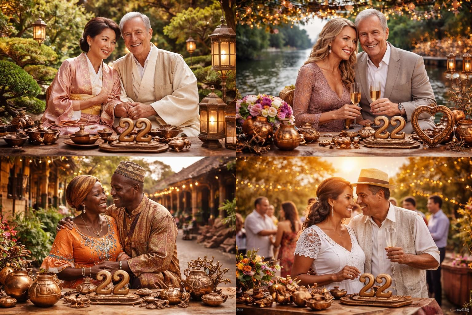 découvrez les traditions uniques et les célébrations autour des noces de bronze, marquant 22 ans de mariage à travers différentes cultures du monde.