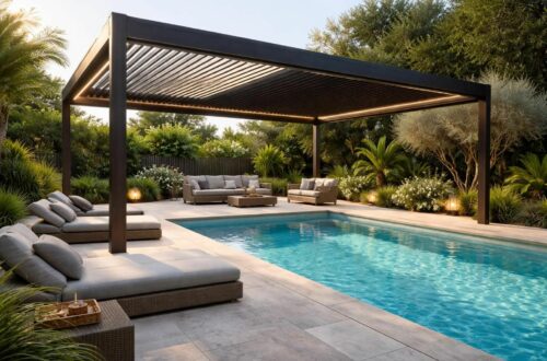 Optimisation d&rsquo;une piscine sous pergola bioclimatique pour confort et design