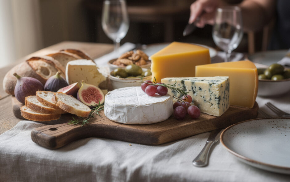 découvrez l'art de sublimer vos moments gourmands avec notre plateau de fromages raffinés, une présentation élégante qui saura séduire tous les amateurs de saveurs authentiques.