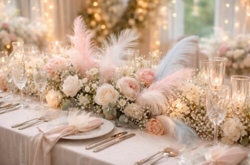 découvrez nos conseils pour utiliser des plumes dans la décoration de votre table de mariage et créer une ambiance féerique et élégante.