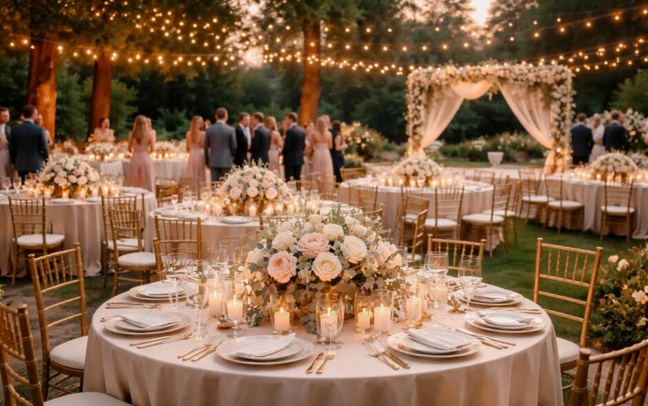 découvrez comment réussir votre réception de mariage avec un thème glamour et romantique, parfaitement adapté à vos invités pour une ambiance inoubliable.