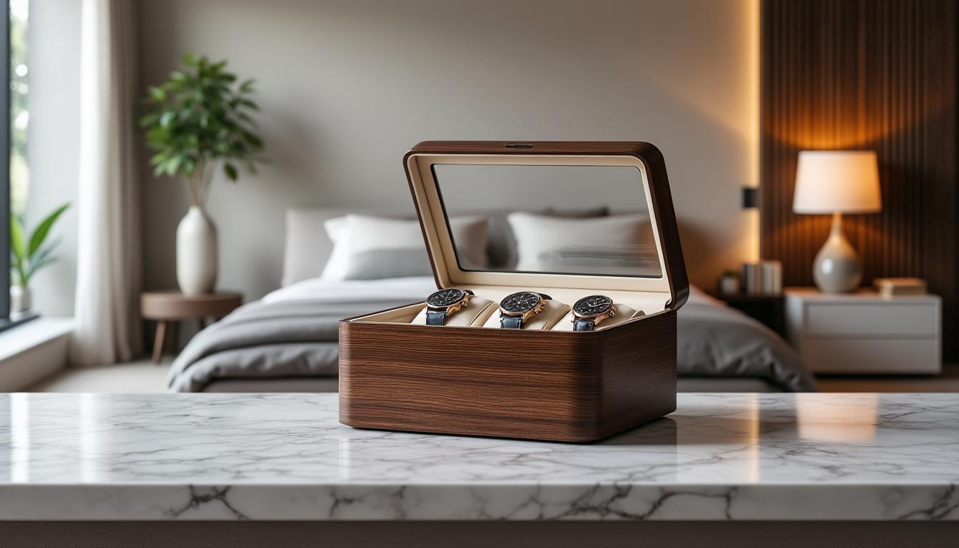 découvrez les dernières tendances des boîtes de rangement en bois pour montres homme : alliance du luxe et du minimalisme pour sublimer et protéger vos montres avec élégance.